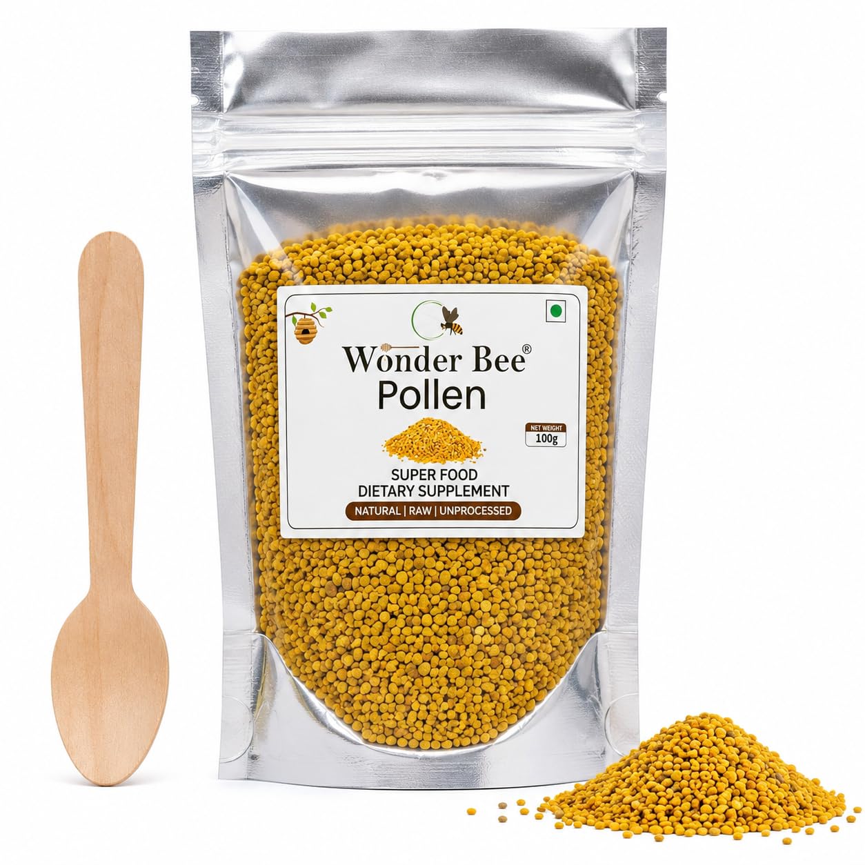 Wonder Bee - Immunity,Energy Booster | 100% Natural | Rich in Protein, Vitamin B, Minerals, Anti-Oxidants | Improves Digestive, Bone, BP health (100 gm)-image-39