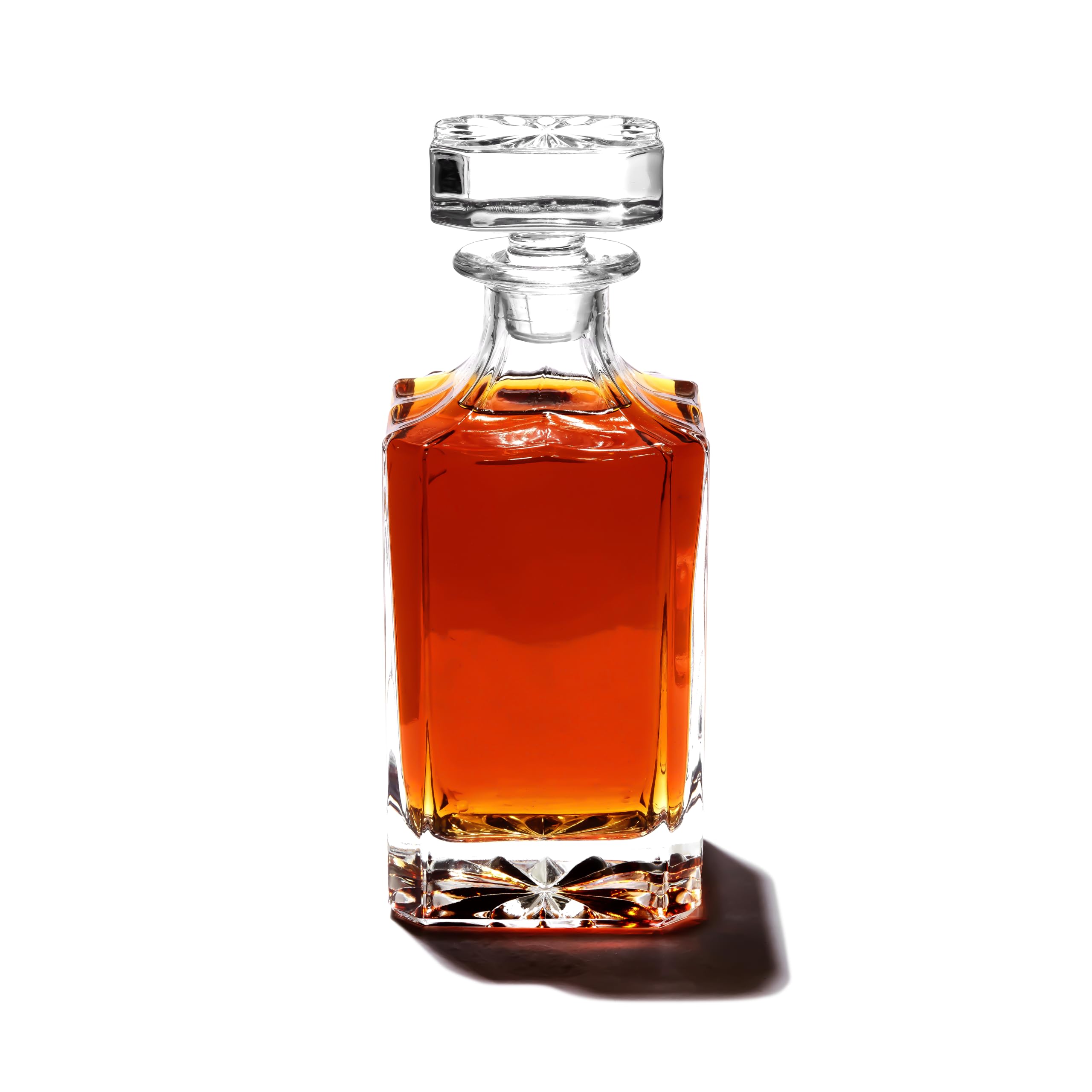 Sili Wraps Golf Whiskey Set, Glass Decanter with a Set of 2 Double-Wall Golf Glasses, 700 ml Whiskey Decanter & 10 oz Cups, Golf-Themed Sets for Men