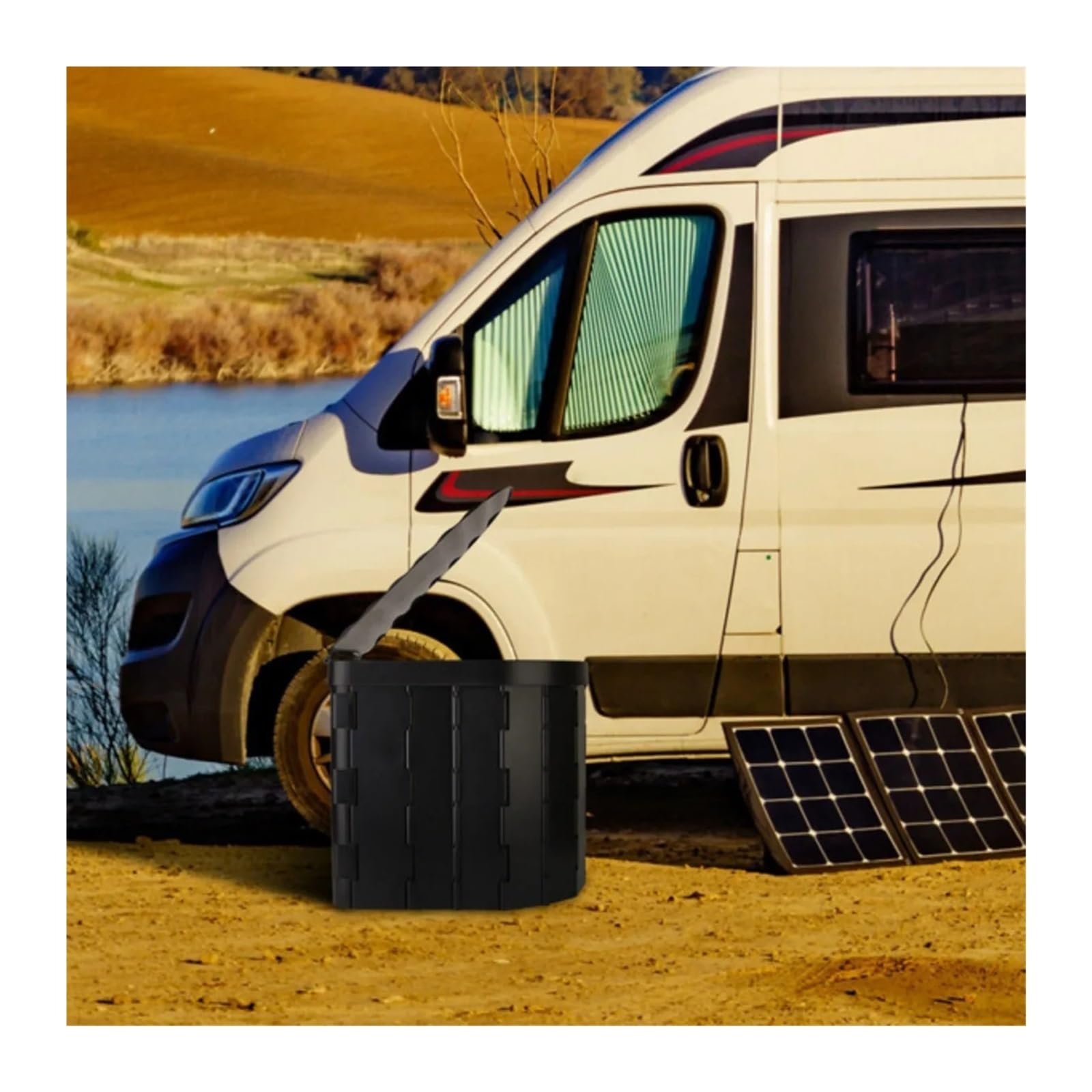 Inodoro Plegable Inodoro portátil de Camping for Adultos. Inodoro Plegable portátil con Tapa. Bolsa de Transporte. 1 Rollo de Bolsas de Basura.