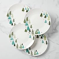 Vista 4 de Lenox 880068 Balsam Lane 4-Piece Dinner Plate Set(Green), Christmas Drinkware, Holiday Hosting