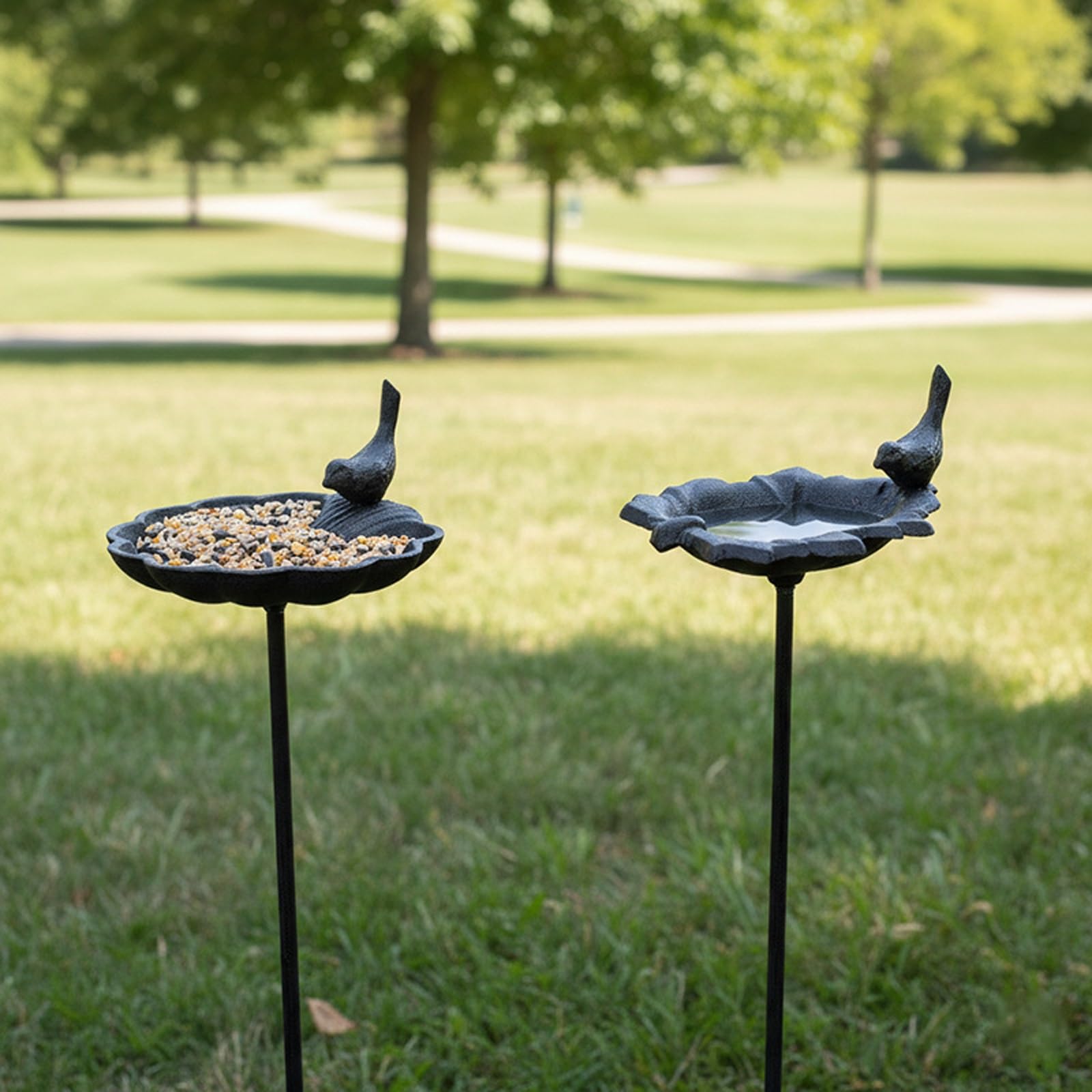 Bienentränke Metall Blume Vogeltränke Gartenstecker 79cm Wetterfest Insektentränke Draußen Handgemacht Für Balkon Garten(Shells)