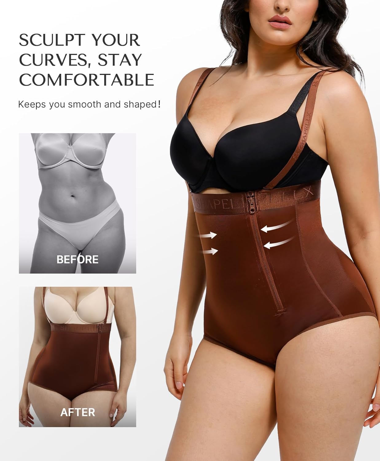 SHAPELLX High Waisted Shapewear for Women Tummy Control Body Shaper Fajas Colombianas Compression Bodysuit Control Panties - Image 4