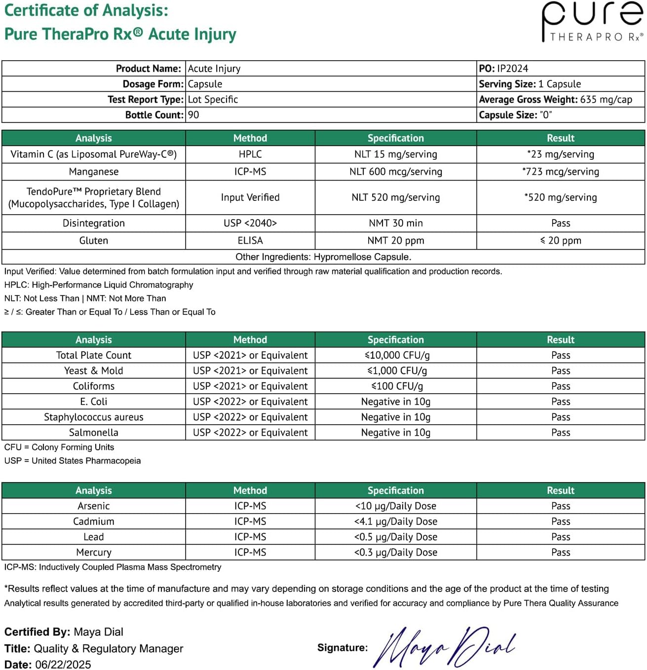 Pure Therapro Rx Acute Injury | Tendon & Ligament Support | Convenient Once a Day Clinical Dose | Supports Tendon Health, Movement & Physical Function | Pharm-Grade (90 Capsules) - Image 7