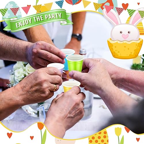 Miniatura 4 de Paquete de 100 vasos de chupito de plástico de 2 onzas, mini vasos desechables de plástico de 2 onzas para bodas, fiestas de graduación, servicio de