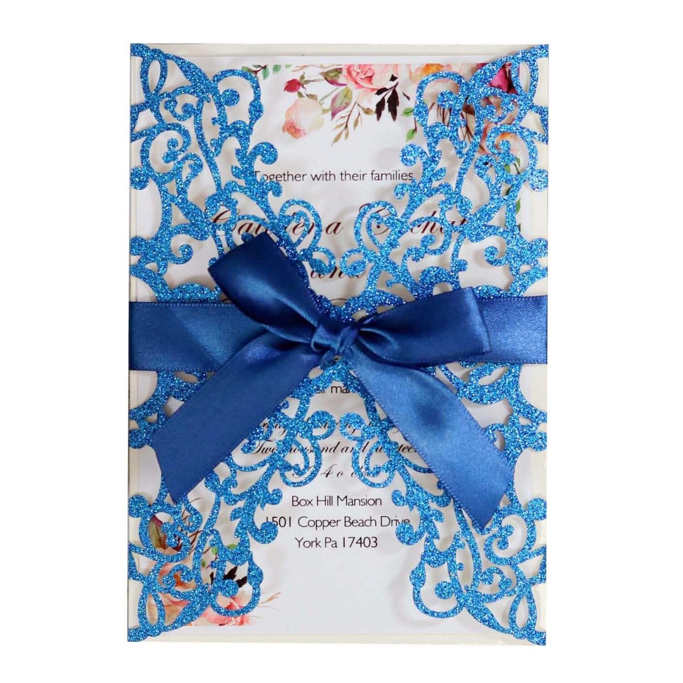Hochzeitskarte Einladungsschreiben „Happy Event“ in Gold, Frühlingszwiebelpapier, Pulver, Hochzeitseinladungsschreiben, Grußkarte, Laser-Hohl-Einladungsschreiben Hochzeitskarten(Noir)