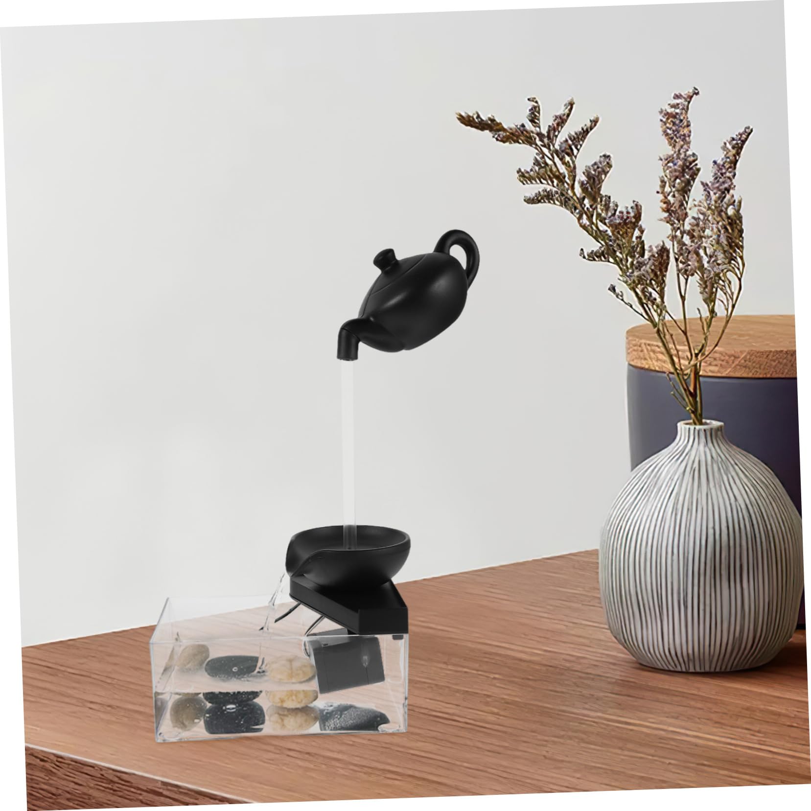 BESTonZON Fontana d Acqua Per Interni Boccia Per Pesci Accessori Per Acquari e Decorazioni Da Tavolo Per Ufficio e Camera Da Letto