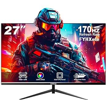 Amazon.com: FYHXele Gaming Monitor, 27 Inch 1440P 170Hz PC