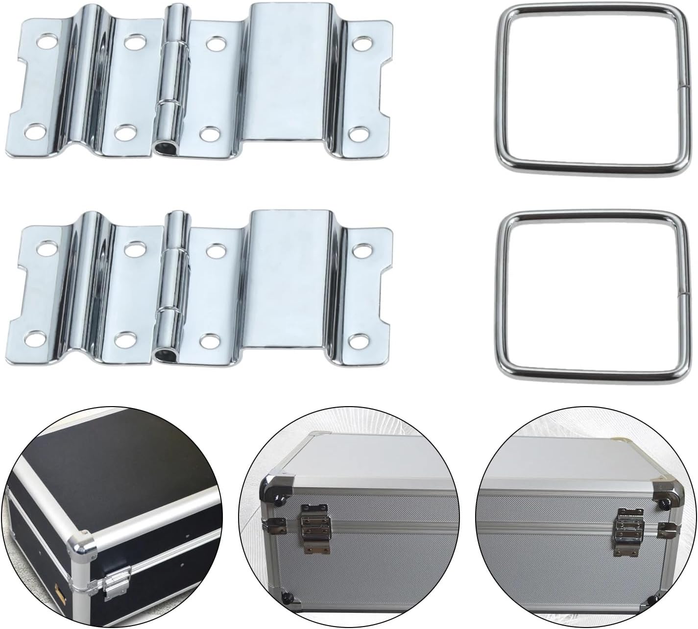 2Pcs 8 Hole Decor Flight Case Doors Tool Boxes Lockers Support Hinge Suitcase Fitting Cabinet Hinges Air Box Accessories 71 * 35mm