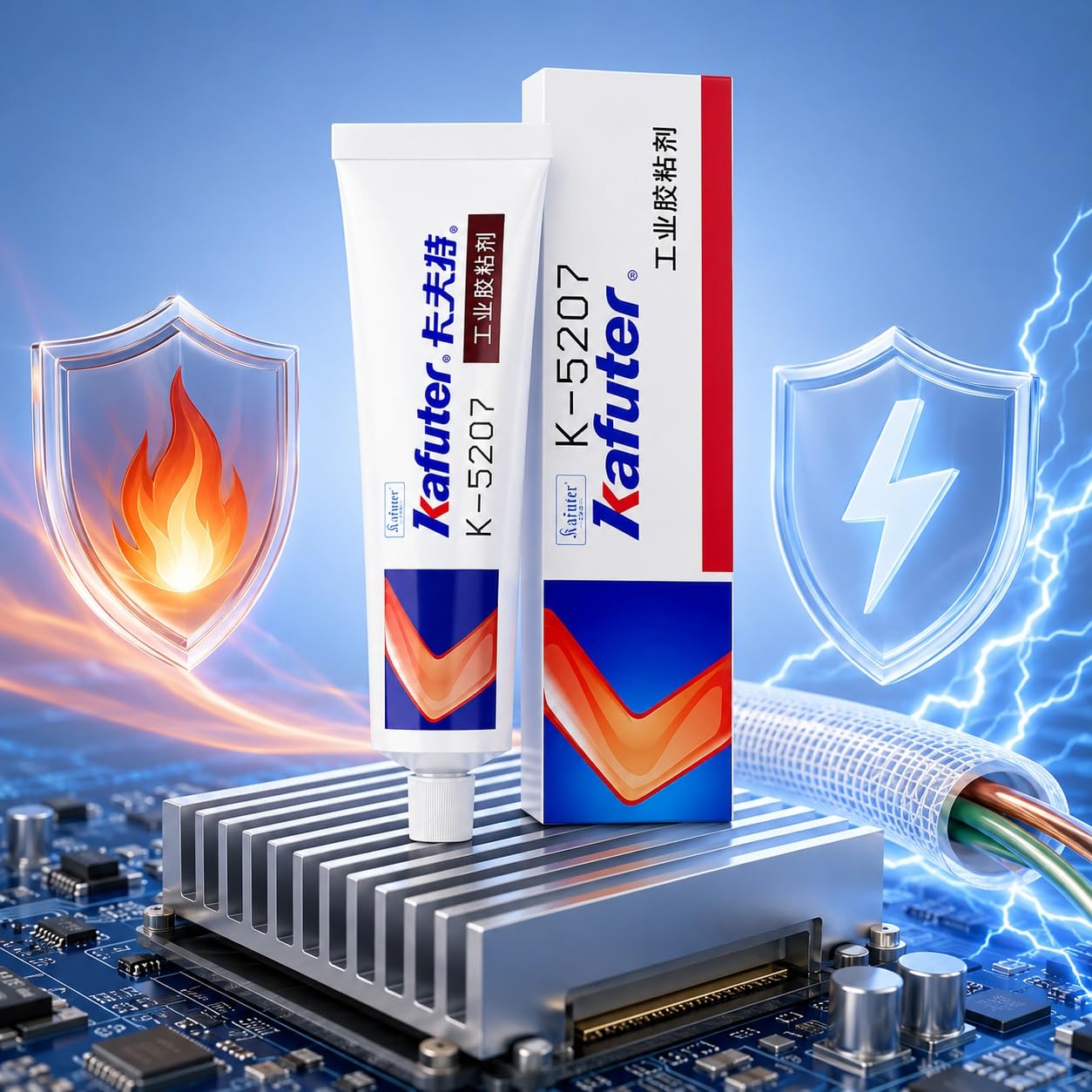 VIDOO Kafuter K-5207 100 g Elastomer Termoprzewodzący Klasy Motoryzacyjnej, Elastomer Termoprzewodzący, Biały UL94 V-0, do Izolacji Ogniw Akumulatorów