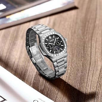 NIBOSI Men Watches Stainless Steel Analog Quartz Chronograph,Water-Resistant Diamond dial with Luminescent Effect and Date Display Function,Gift Selection for Men's Watches