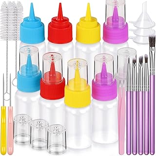 YGDZ Cookie Decorating Kit, Icing Bottle, Squeeze Writer Bottles (1 and 2 Ounce), Brush for Cake Decorating, Cookie Scribe Needle, Food Coloring Tools, Icing Cookie Supplies