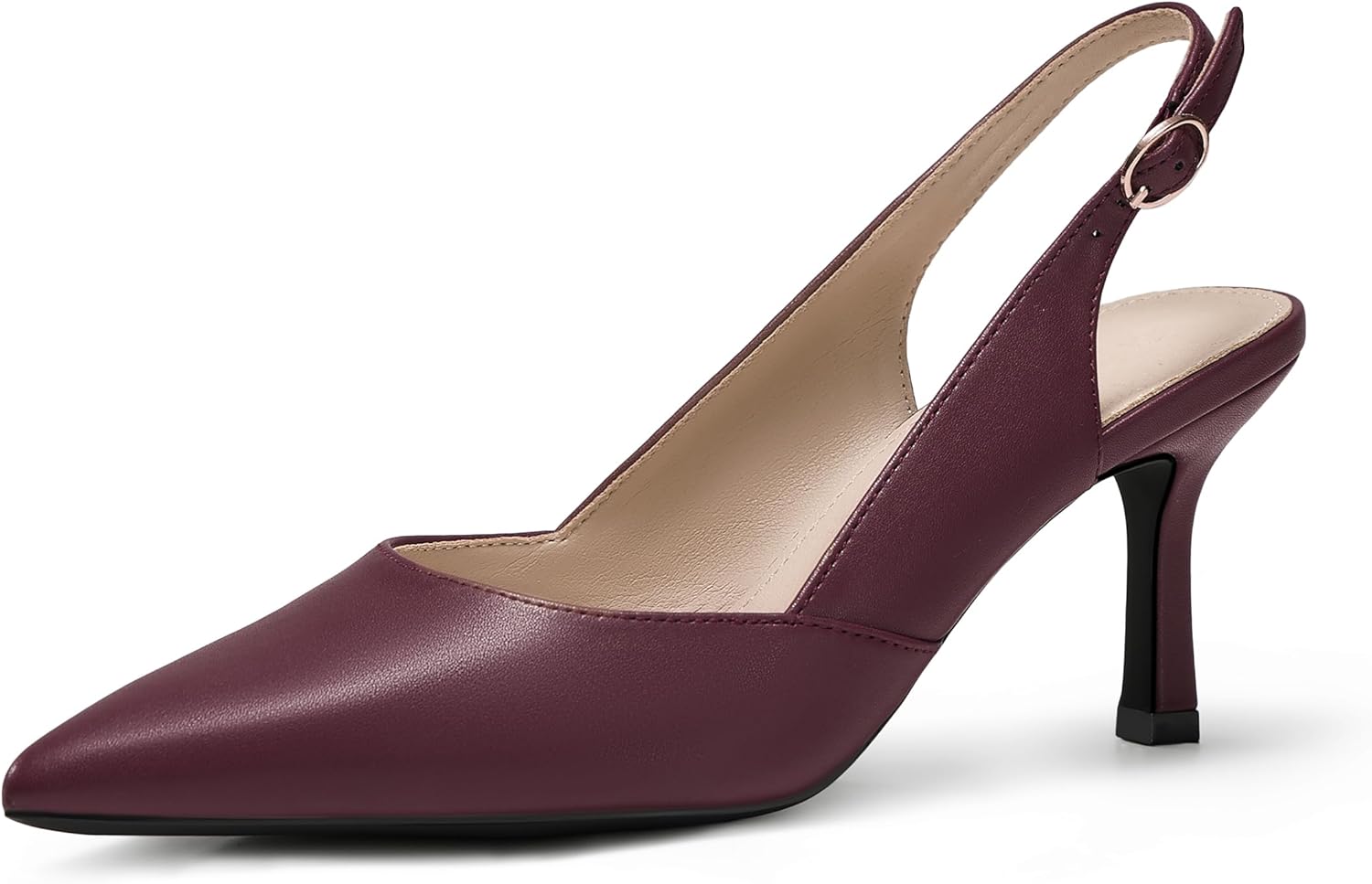 Women's Slingback Kitten Heels Closed Pointed Toe Pumps Wedding Party Dress Shoes