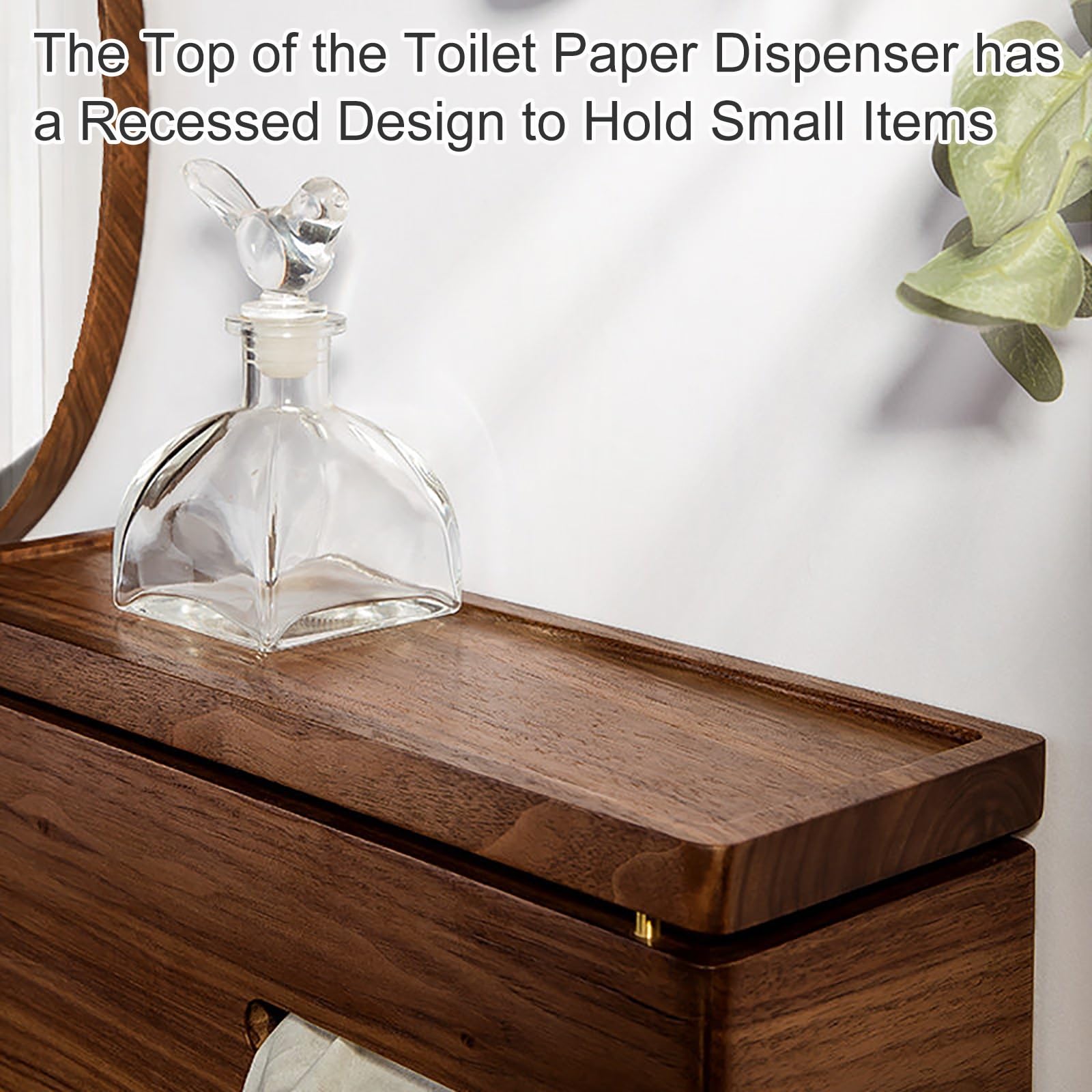 Dispensador de Papel, Dispensador Papel Secamanos, Porta Papel Higienico de Baño Madera, Portarrollos Papel Higienico, Soporte Rollo Papel Higienico Montaje en Pared
