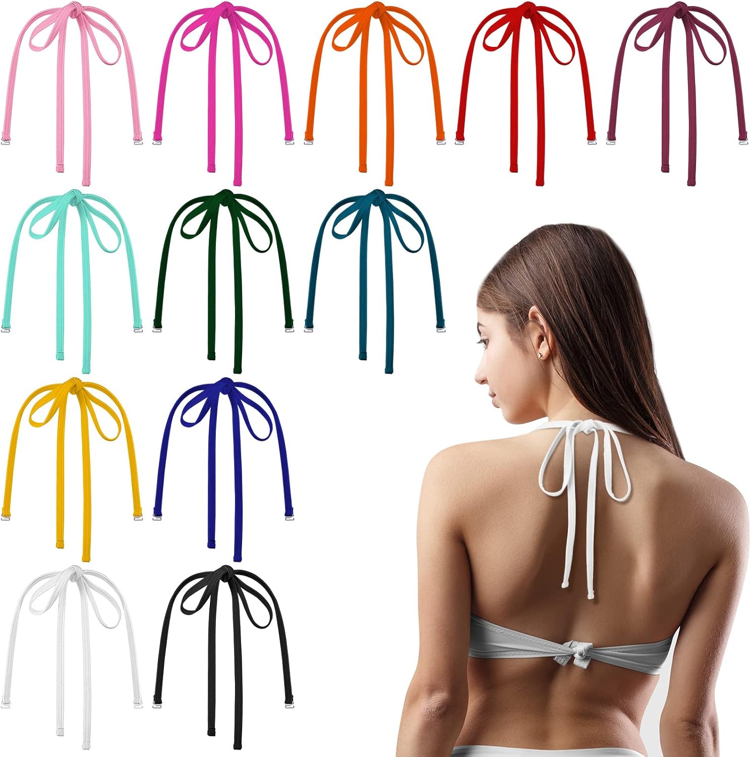 Eurzom Halter Neck Bathing Suit Straps Replacement Adjustable Swimsuit