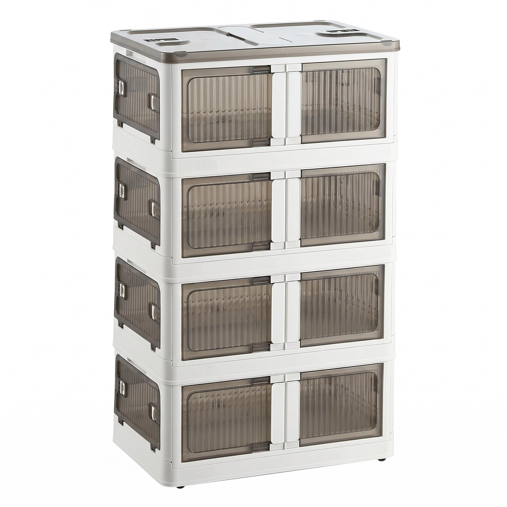 Boîte de rangement pliable Well Home 340L blanc à 4 niveaux pour maison