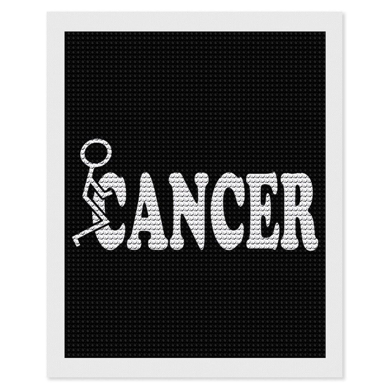 Nclqvjxzkhw Style Fuck Cancer Diamond Art Painting For Adult Round Diamonds Pictures Arts Crafts Home Wall Decor 16"X20"