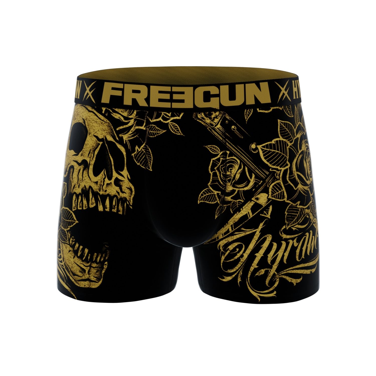 FREEGUN Boxer Homme Hyraw, Caleçon Homme Pirates Skull, Original et Confortable (Lot de 4)