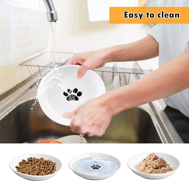 Foto 6 de 7 de Cuenco para gatos de cerámica, 6 unidades, plato de comida para gatos de cerámica, cuencos para gatos