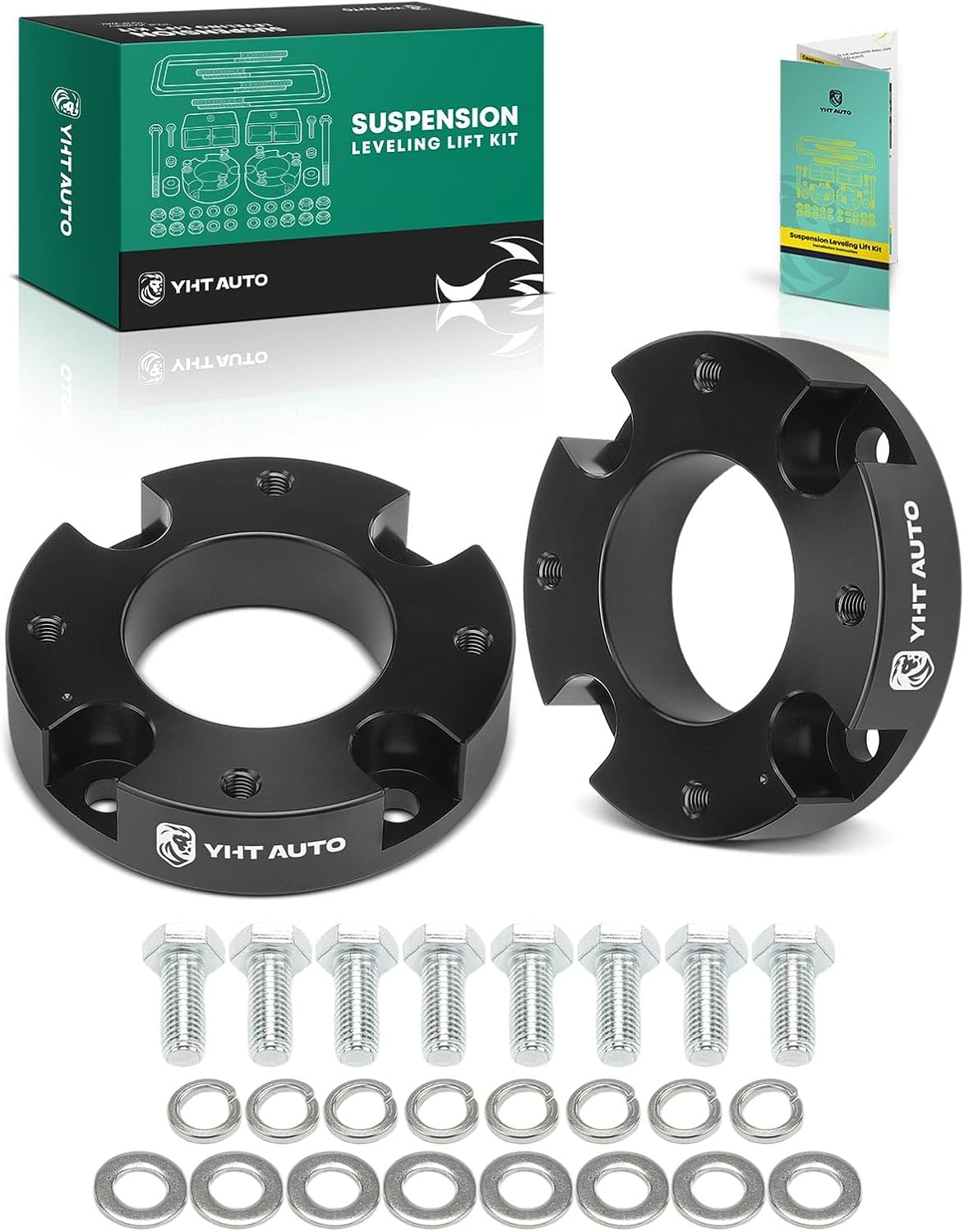 YHTAUTO 2 Inch Front Leveling Lift Kit Fit 2007-2026 Toyota Tundra | RWD/4WD | Not Fit Rock Warrior Edition | Strut Spacers Raise the Front By 2 Inch | 2PCS Suspension Leveling Kit W/Hardware