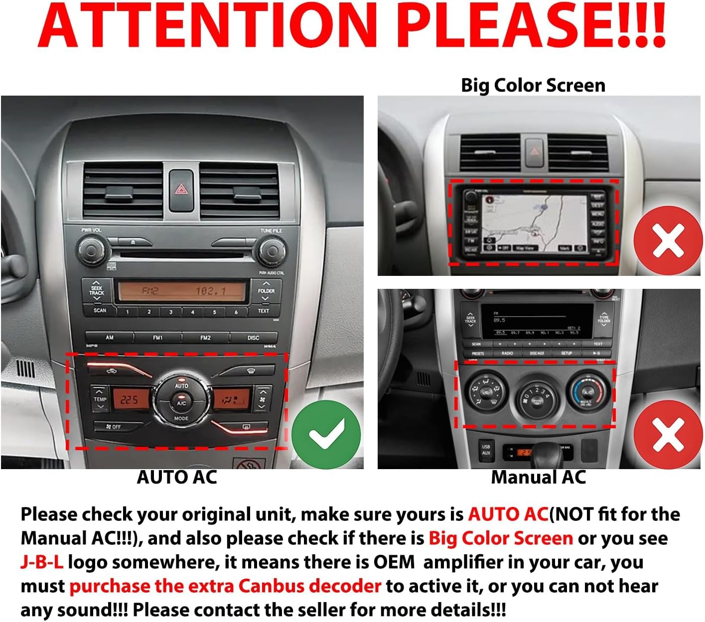 for Toyota Corolla 2009-2013 AUTO AC Octa Core 6G+128G Tesla Style Car CarPlay Android Auto Navigation Stereo GPS Radio Reverse Camera 9.7" IPS Touchscreen Headunit Tablet Media Player, if Applicable