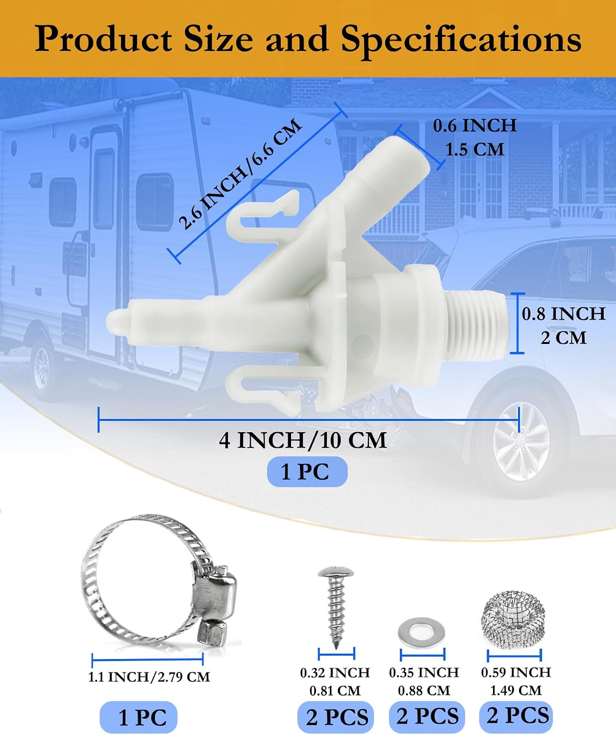 Upgraded RV Toilet Water Valve Replacement Kit for Dometic Toilets 300, 310, 320-385311641 RV Toilet Parts, Freeze-Resistance & Leakage-Resistant, for Camper Pedal-Flush Toilet