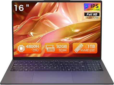 Auusda 16 Laptop for Business & Students, for Ryzen 7 4800Hup to 4.2GHz