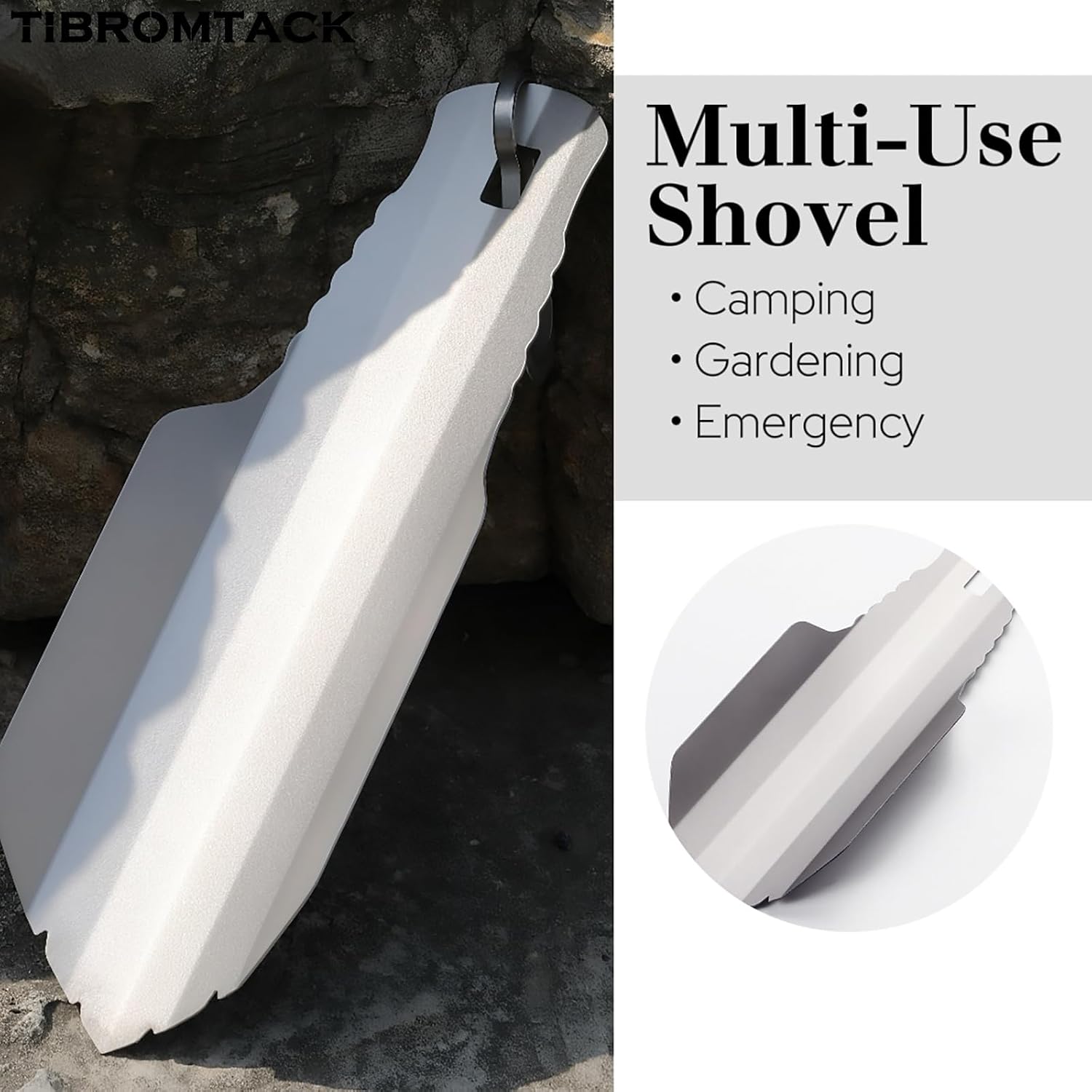 Outdoor Pure Titanium Mini Shovel, Ultralight Camping Trowel for Waste Disposal, Portable Multi-Use Garden Shovel, 35g Lightweight with Storage Bag​