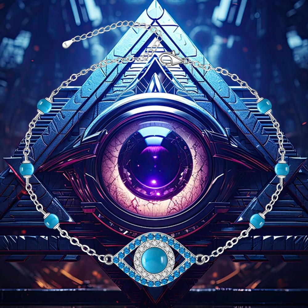 Evil Eye Bracelet for Women Sterling Silver Turquoise Protection Evil Eye Bracelets Turkish Greek Blue Jewelry - Image 8