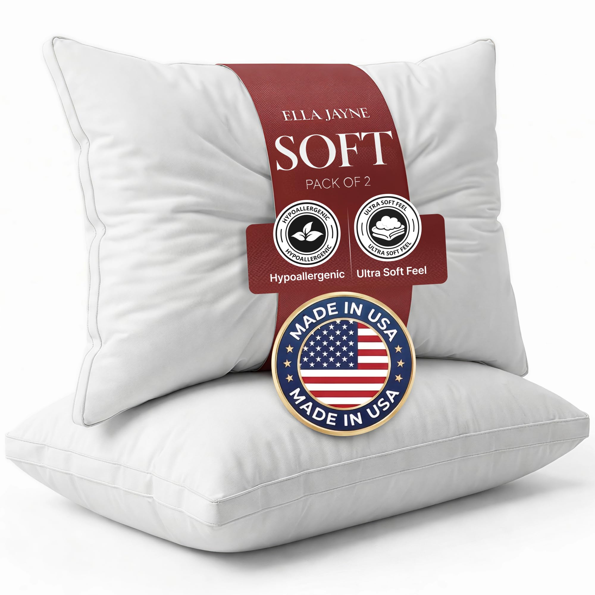 Amazon.com: Ella Jayne Luxury King Size Down Alternative Pillows