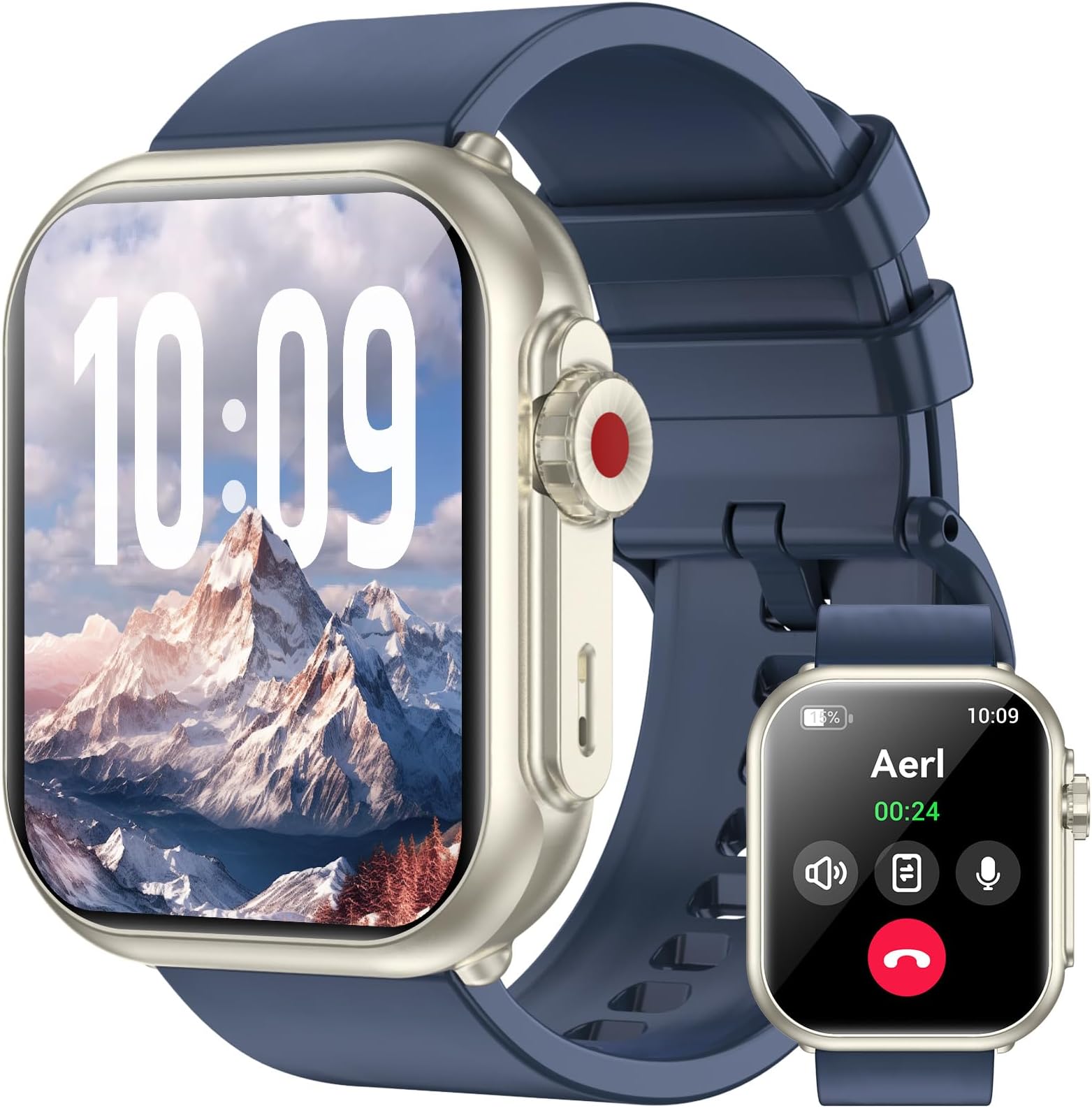 Smart Watch for Men Women, 1000mAh Battery 100-Day Standby Time, 1.85" HD Screen Fitness Tracker, 110+ Sport Modes, IP68 Waterproof, Heart Rate/Sleep Monitor, Fitness Watch for Android/iPhone(Blue)