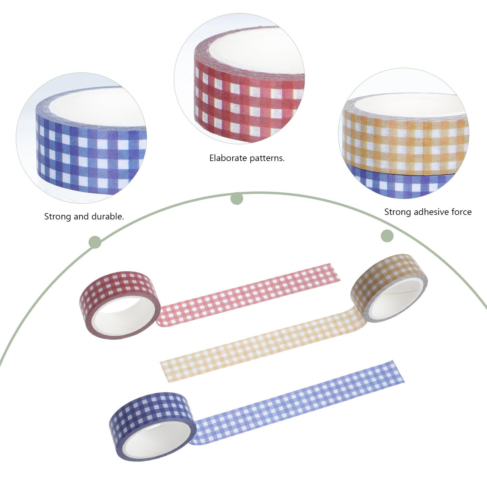 Angoily 3 Sätze Vintage Gitter Klebeband Retro Dekorative Tapes Für Diy Handwerk Scrapbooking Und Buchdekoration Rot Blau Gelb 12 Rollen * 3