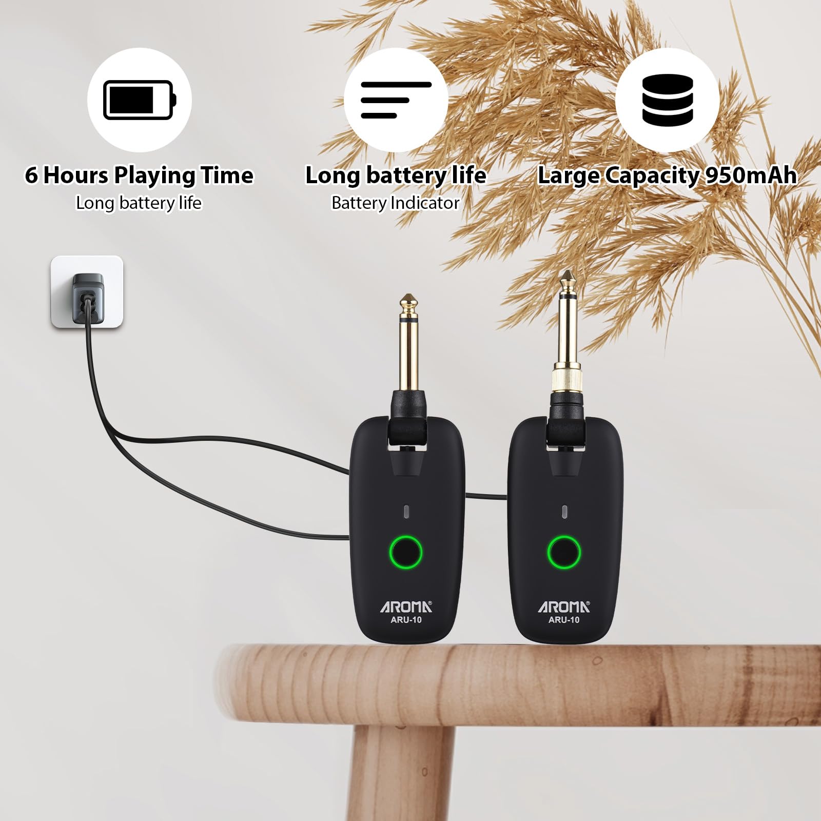 Bezprzewodowy system gitarowy, bezprzewodowy system gitarowy, przenośny odbiornik UHF do gitary elektrycznej, basowej, elektrycznych instrumentów dętych, transmisja w czasie rzeczywistym,