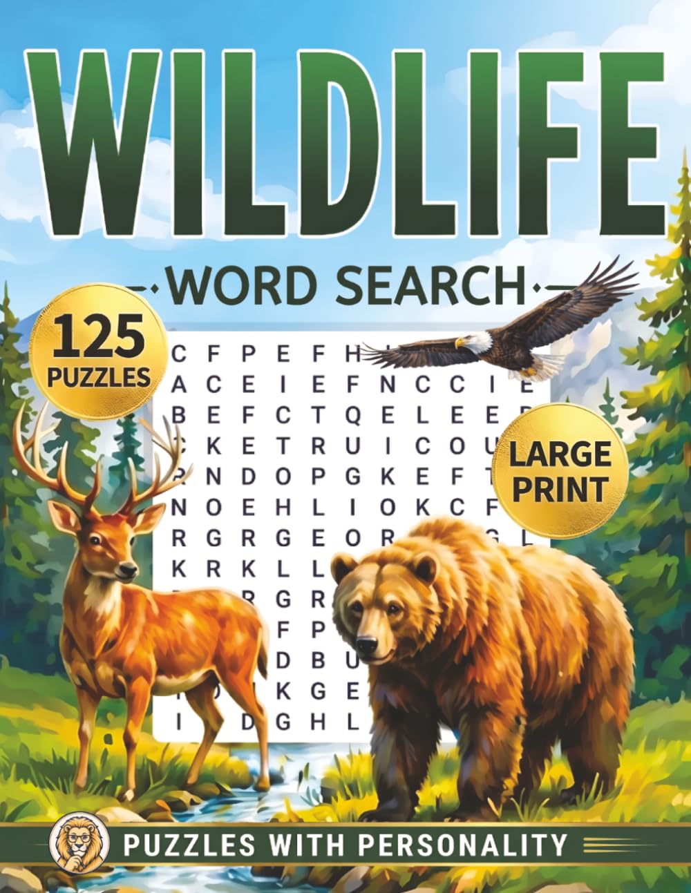 Wildlife Word Search Books for Adults Large Print Puzzle: Big Word Find Puzzles for Adults & Seniors to Keep Mind Active, Nature Activity Games for ... Stress Relief (Nature Word Search Series)