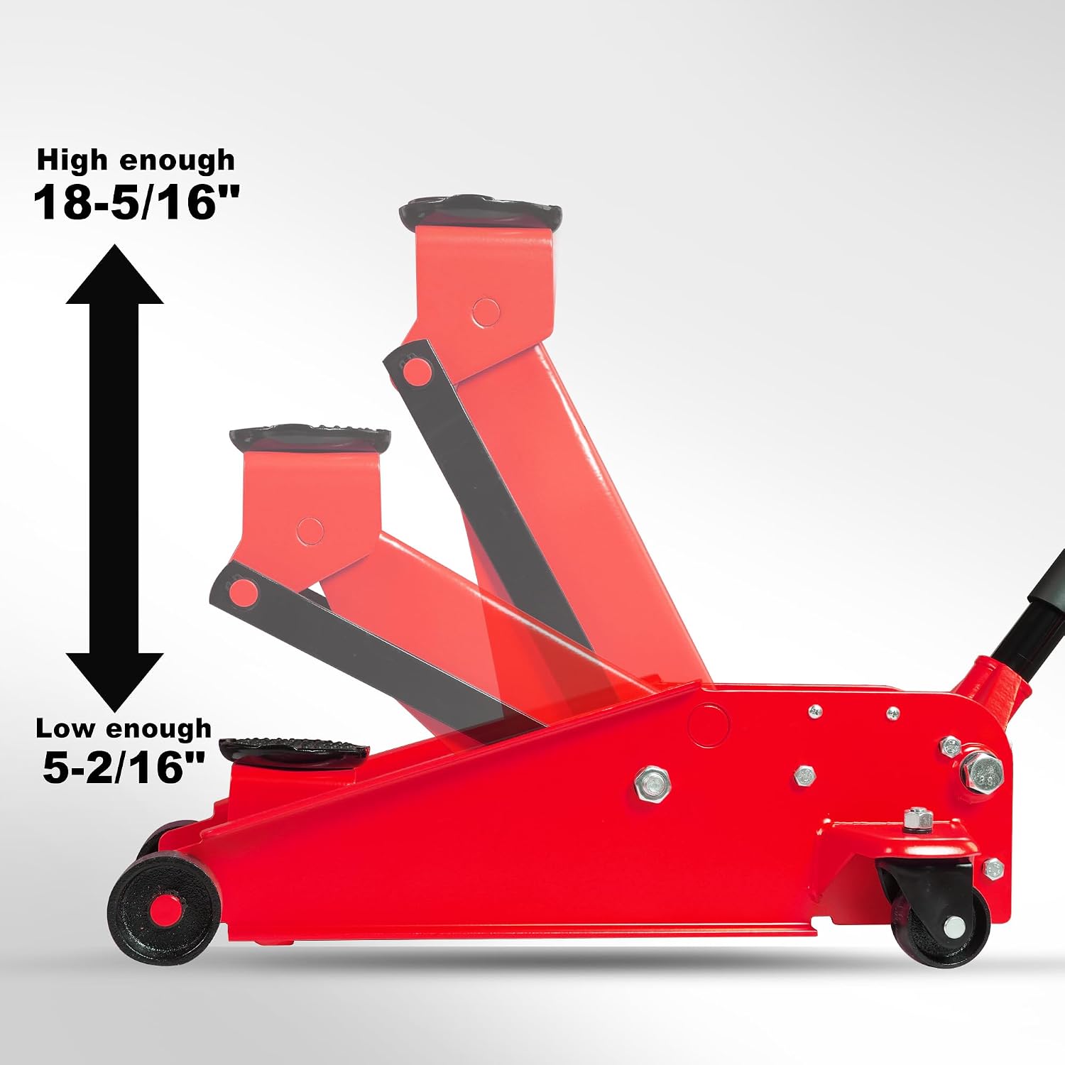Big RED ATZ830023WR Torin Hydraulic Floor Jack: Ultra-Lightweight with Dual Pump Quick Lift, Heavy Duty Steel, Convenient for Daily Use, 3 Ton (6,000 lbs Capacity)