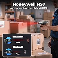 Vista 4 de MUNBYN Escáner de código de barras Android 14 con empuñadura de pistola, equipado con escáner Honeywell HS7 QR, 4GB+64GB PDA, pantalla táctil de 4