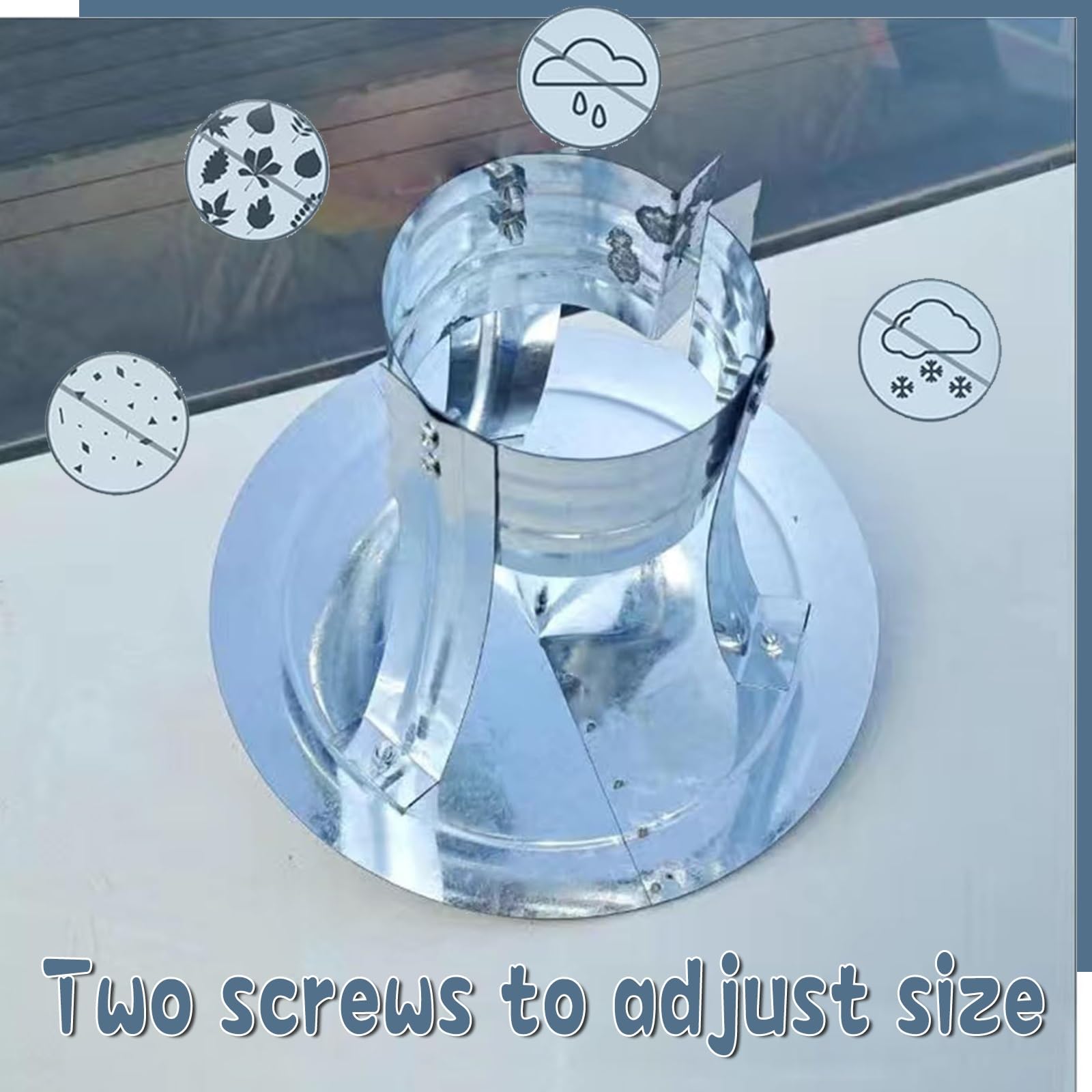 SHUITUKOUU Chapeau De Cheminée,Capuchon De Protection Contre La Pluie Pour Tuyau De Cheminée En Acier Inoxydable, Installation Facile, Taille Personnalisée,d11cm*25cm/4.33in*9.84in