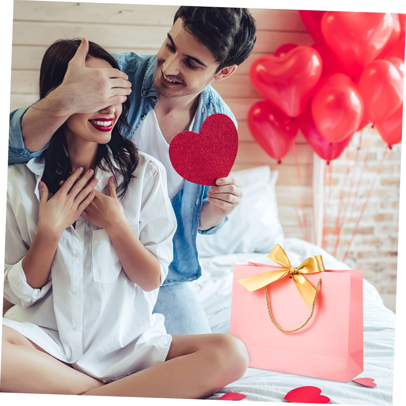 Healeved 10stücke Papier Geschenktüten Mit Henkeln Geschenktüten Mit Schleife Für Partys Geburtstage Feiertage Und Feste Zum Verpacken