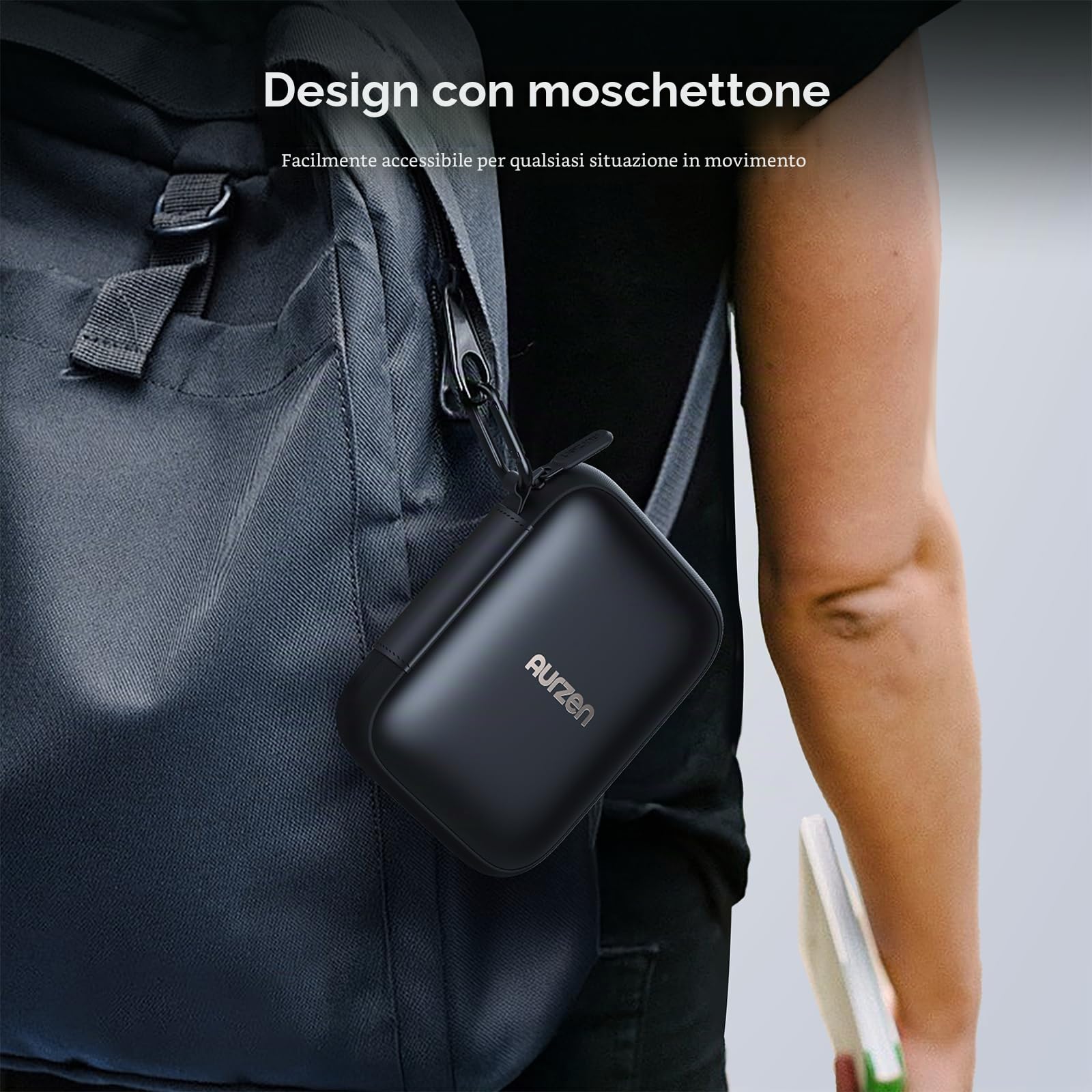 Aurzen Custodia CasePlay per Mini Proiettore ZIP Ultra-Portatile con Cavo di Ricarica USB-C – Impermeabile, Antiurto, Perfetta per Ogni Situazione in Movimento