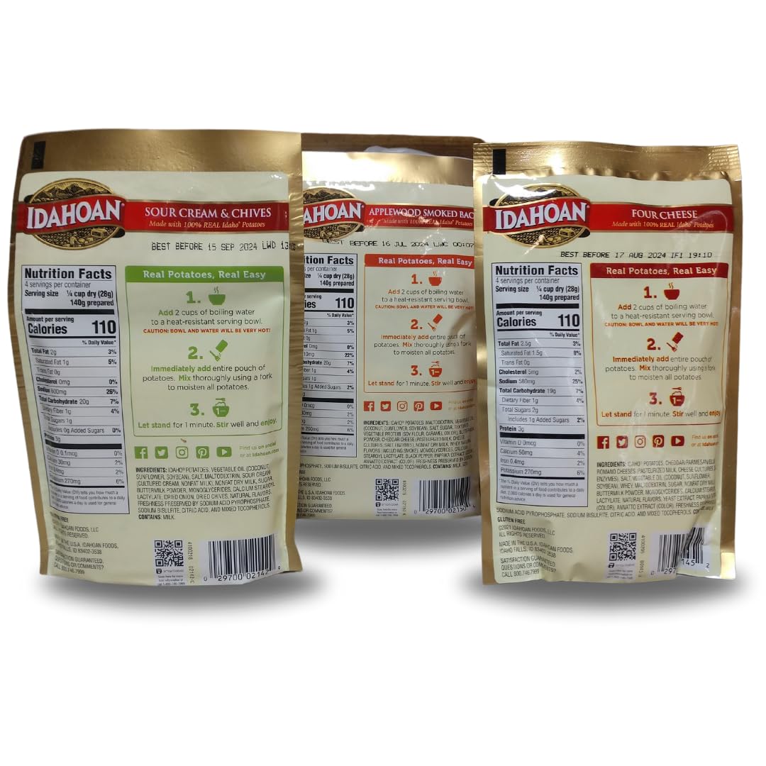 c Idahoan Instant Mashed Potatoes Packets Variety Pack Bulk Bundle with Raw Earth Colors Spoonatula