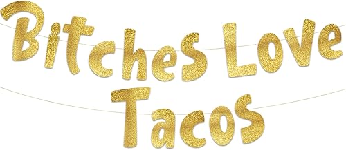 Divertida pancarta dorada con purpurina para fiesta de despedida de soltera, Cinco de Mayo, 21, 30 y 40 cumpleaños, decoración de fiesta de playa y