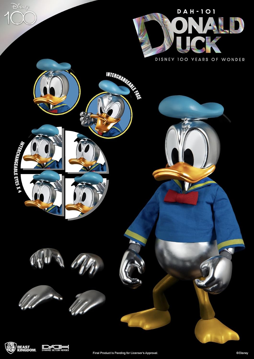 Disney 100 Years of Wonder: Donald Duck DAH-101 Dynamic 8-ction Heroes Action Figure