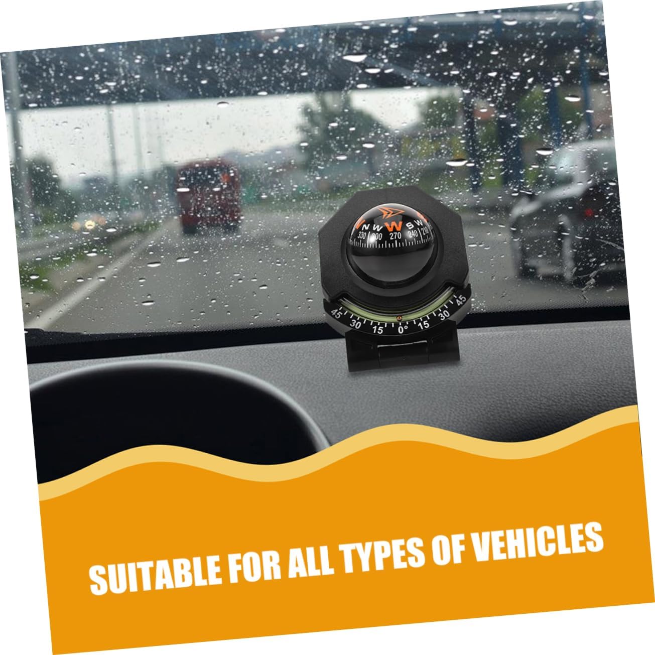 Vehicle Compass Dashboard Compact Car Compass with Inclinometer Essential for Safe Driving and Navigation