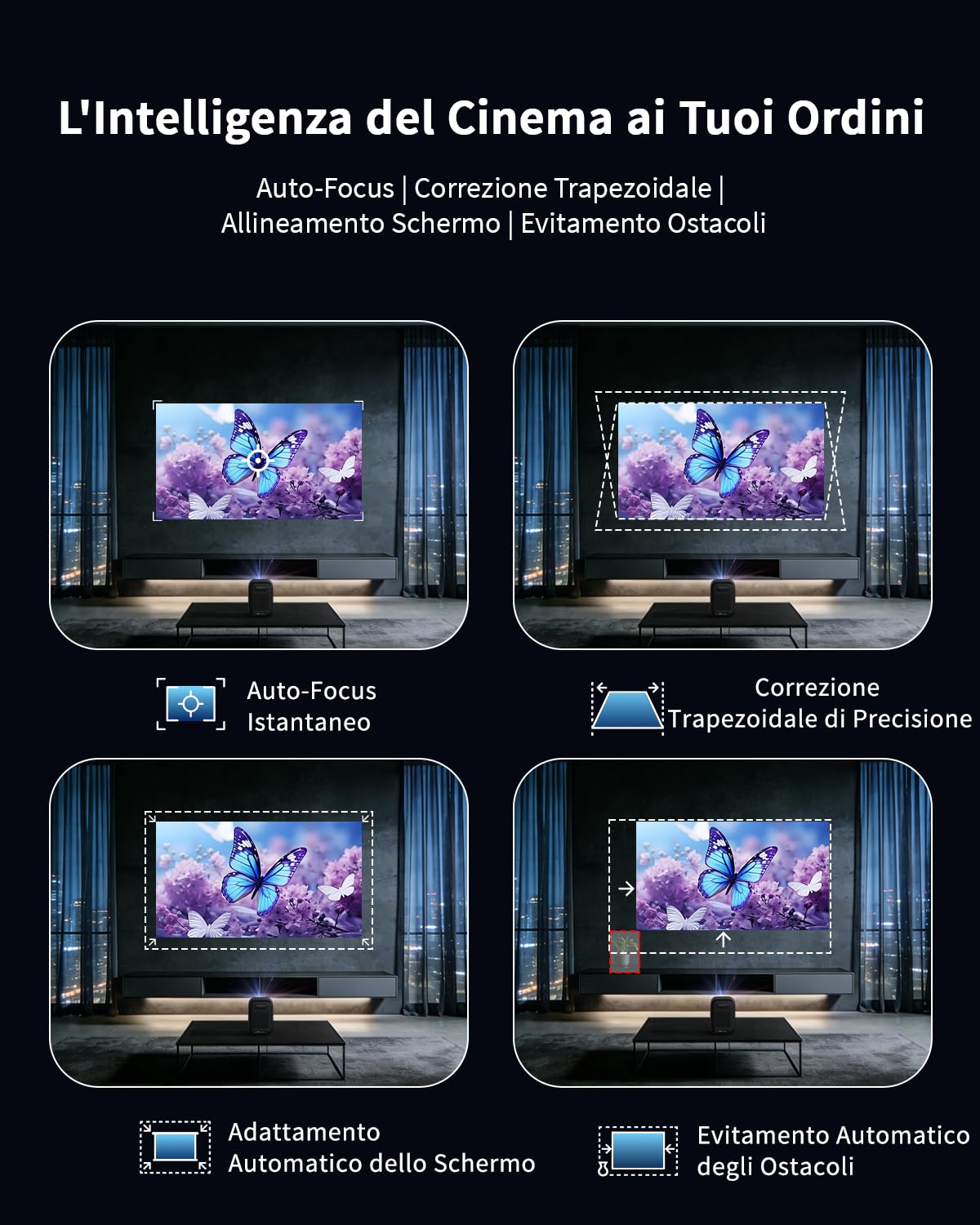 WEMAX Mini Proiettore con Google TV e Netflix Certificato, Nativo 1080P Full HD, 300 ISO Lumen, Autofocus e Keystone Automatico, HDR10, Dolby Audio, WiFi Bluetooth Smart Beamer per Home Cinema, Gaming