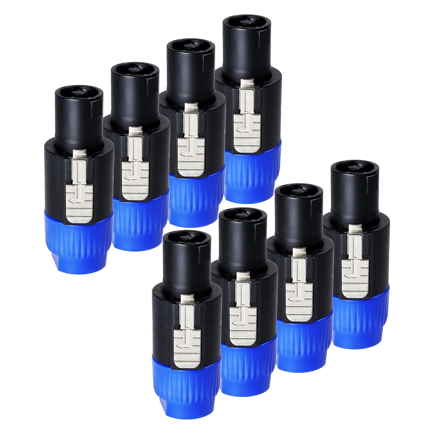 Pack of 20 Speakon Connectors, 4 Pole NL4FC Connector with Twist Lock, Compatible NL4FX, NL4MP, NL2FC, NL4 Series Plug for Stage, Speaker, PA, DJ, Audio Interconnection - Blue & Orange