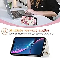 Vista 393 de UEEBAI Funda tipo cartera para iPhone 15 Pro Max con tarjetero, cubierta de cuero PU con soporte, bloqueo RFID, doble cierre magnético, relieve