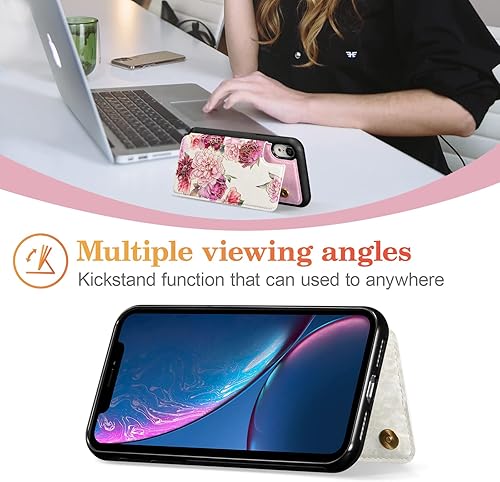 Miniatura 393 de UEEBAI Funda tipo cartera para iPhone 15 Pro Max con tarjetero, cubierta de cuero PU con soporte, bloqueo RFID, doble cierre magnético, relieve de