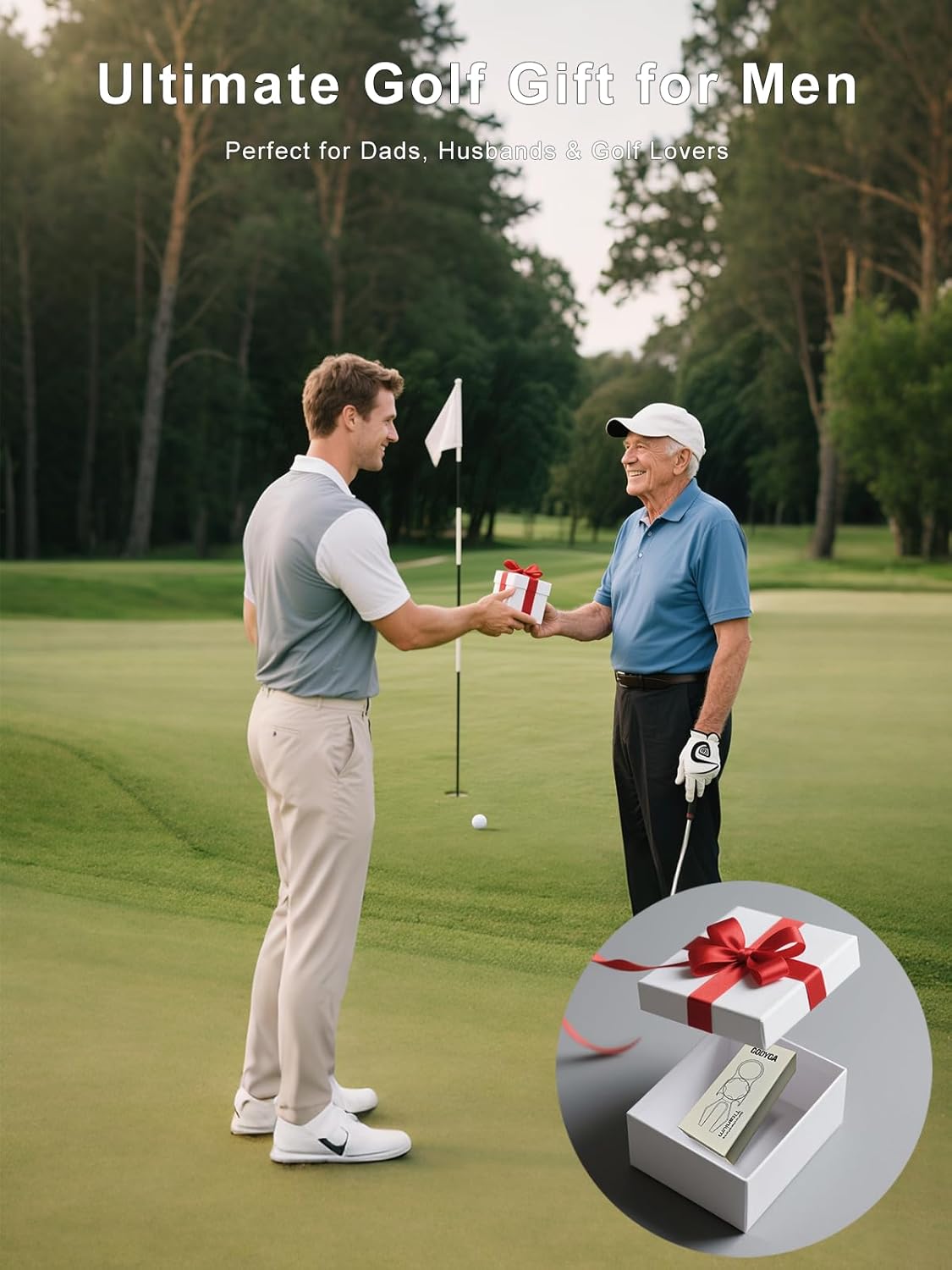 GODYGA Titanium 4-in-1 Golf Divot Tool with 2 Magnetic Ball Markers, Premium Golf Accessories for Men – Divot Repair Tool, Ball Marker, Groove Cleaner, Bottle Opener, Gift for Dad