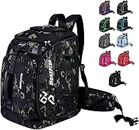 Vista 15 de Bolsa para botas de esquí – 65L acolchada, mochila de viaje de esquí impermeable para equipo y accesorios