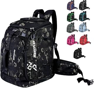 Ski Boot Bag - 65L Padded, Waterproof Ski Travel Backpack for Gear & Accessories