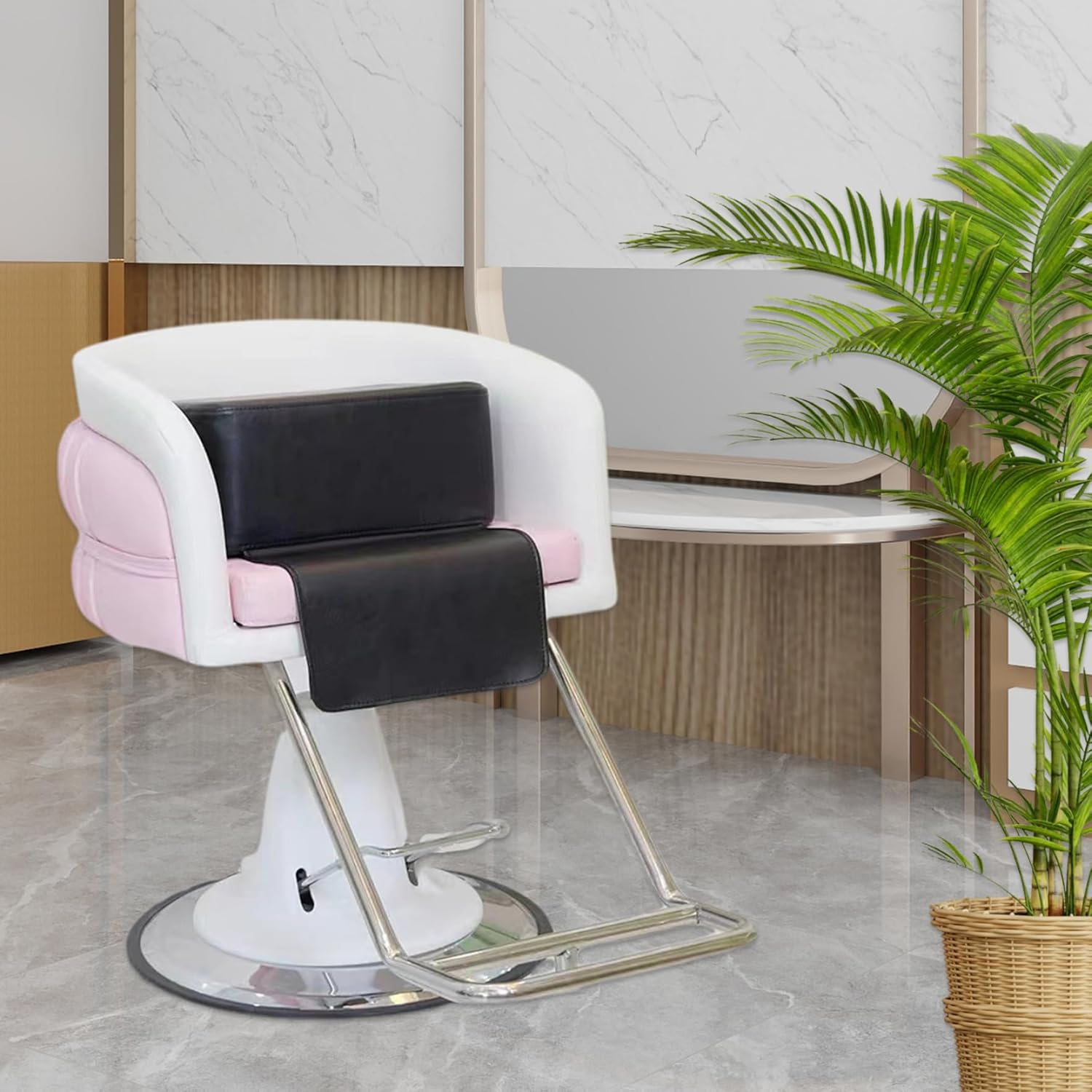 Salon Booster Seat for Kids, PU Leather Barber Booster Seat for Salon Chair Hair Stylist, Multifunctional Chair for Driver, Barber Spa Equipment, Black, Kids